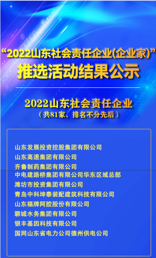 豐碩 | 銀豐基因科技有限公司榮獲2022山東社會責任企業